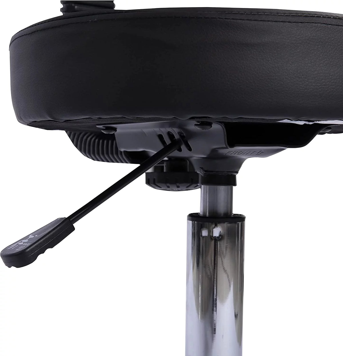 Black Faux Leather Adjustable Drafting Stool with Wheels P1255
