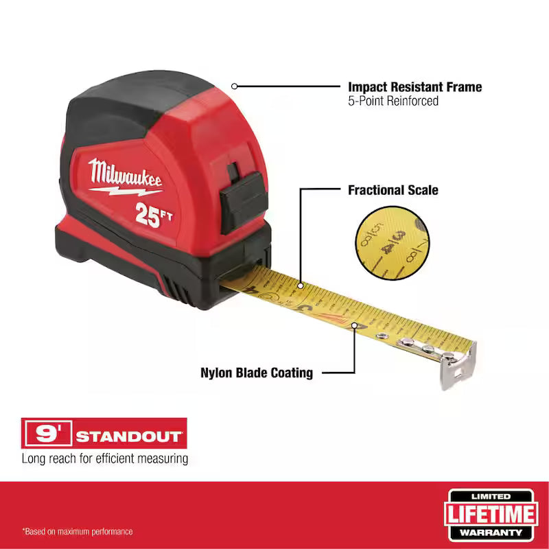 12 ft. Compact Tape Measure with Pliers E785333