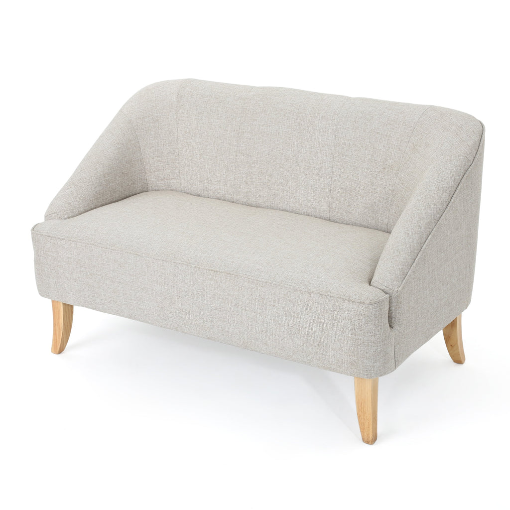 Beige Fabric Loveseat T1864