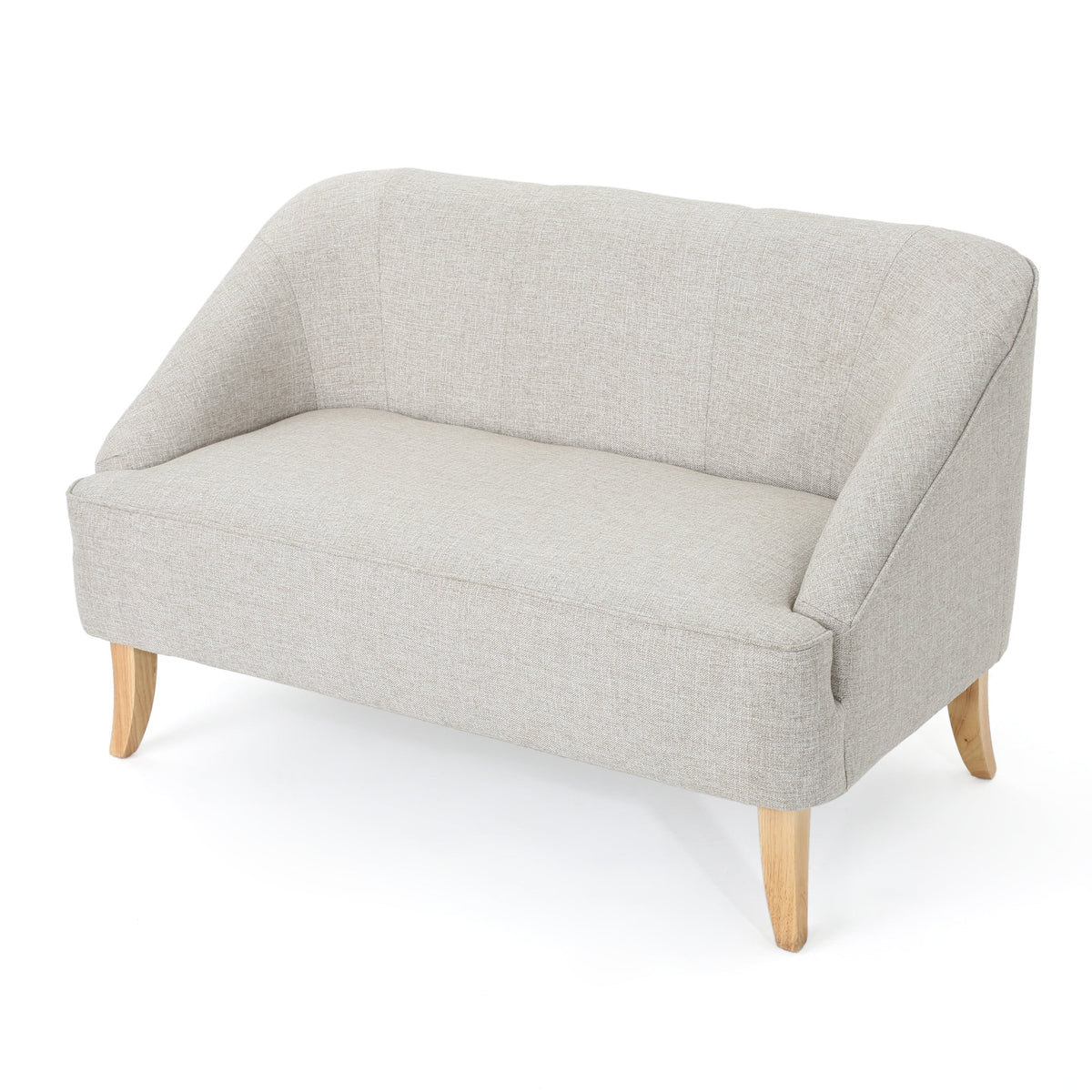 Beige Fabric Loveseat T1864