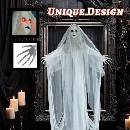 White 6FT Hanging Ghosts Halloween Decoration Z5431