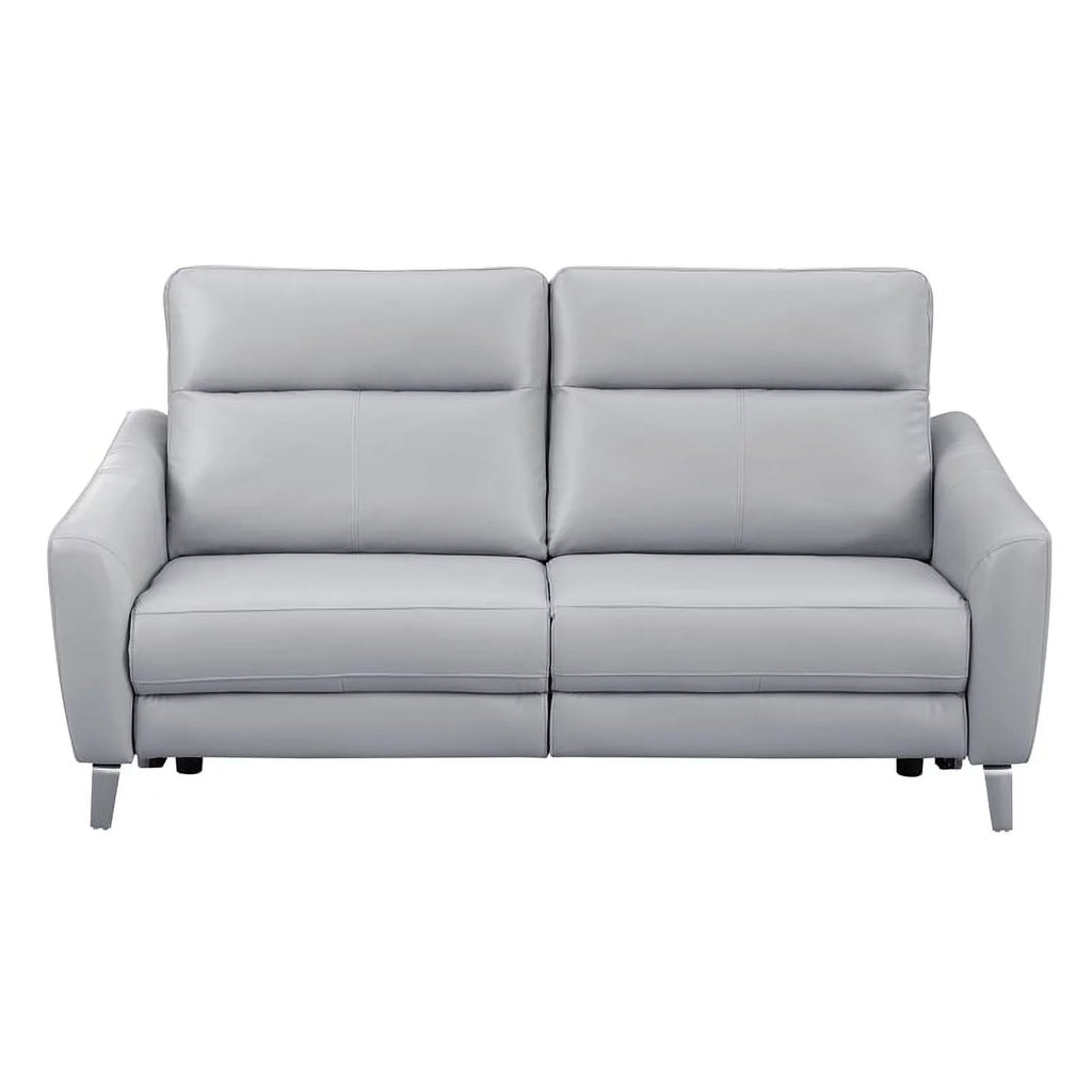 Gray Faux Leather Power Sofa Z450