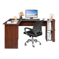 L-Shaped Corner Computer Desk with Bookshelf B546
