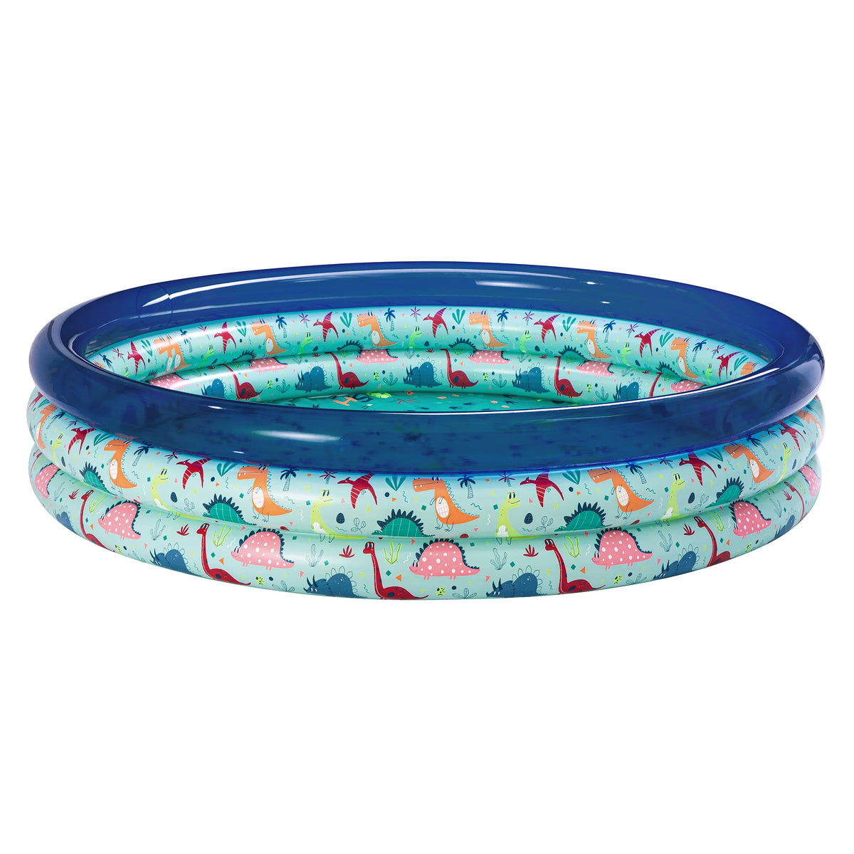 Blue Dino 3-Ring Inflatable Swimming Pool P115