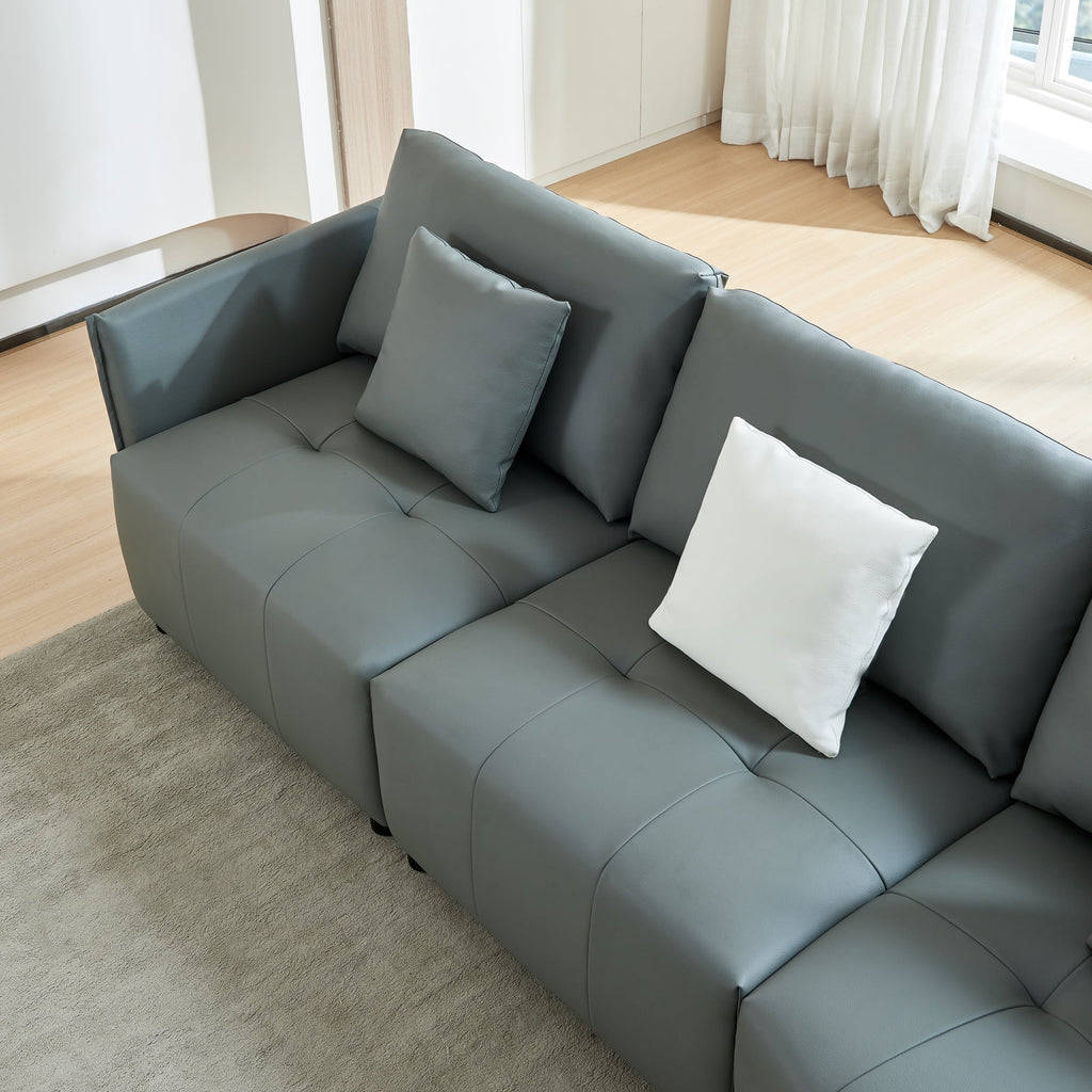 120'' Dark Gray Real Leather Modular Sectional Sofa K43280