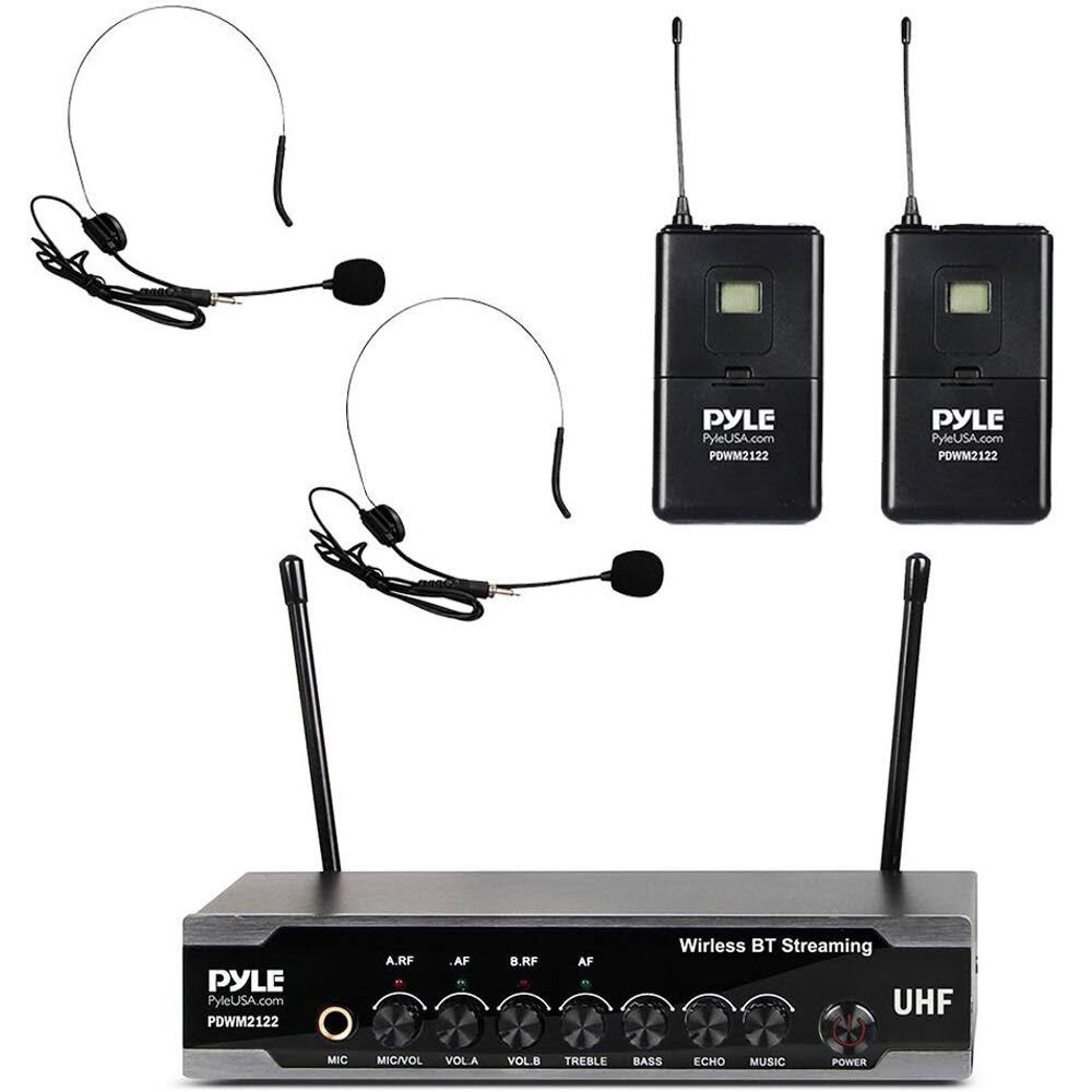 UHF Wireless System with 2 Bodypacks, 2 Headset Mics & Receiver R5001