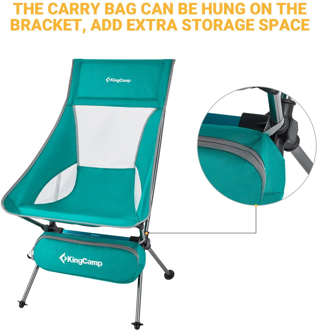 2 Pack High Back Lightweight Extra Wide Folding Camping Chairs with Carry Bag Black V9398