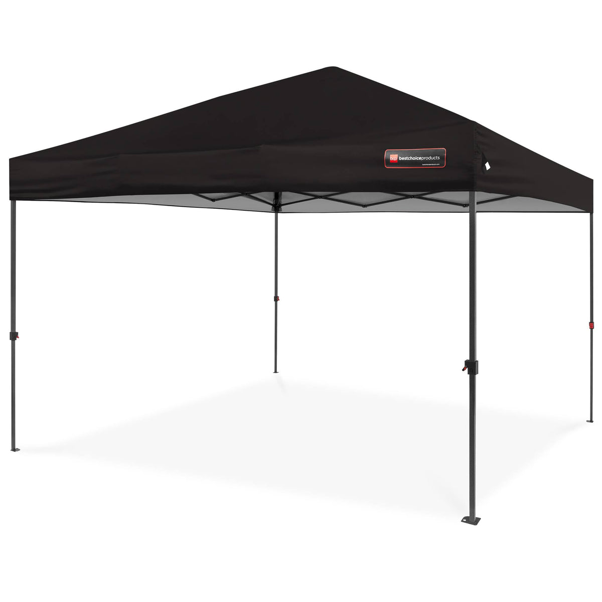 10x10ft Pop Up Canopy Tent with Wheeled Carry Case Black Y365524
