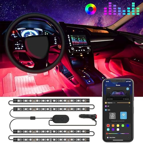 Smart RGB Car Interior LED Lights with App Control A985