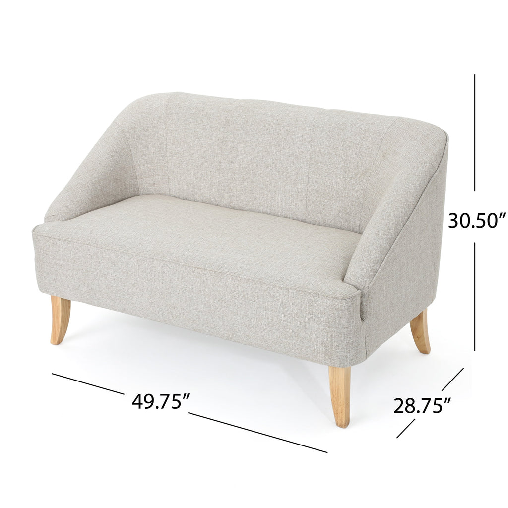 Beige Fabric Loveseat T1864
