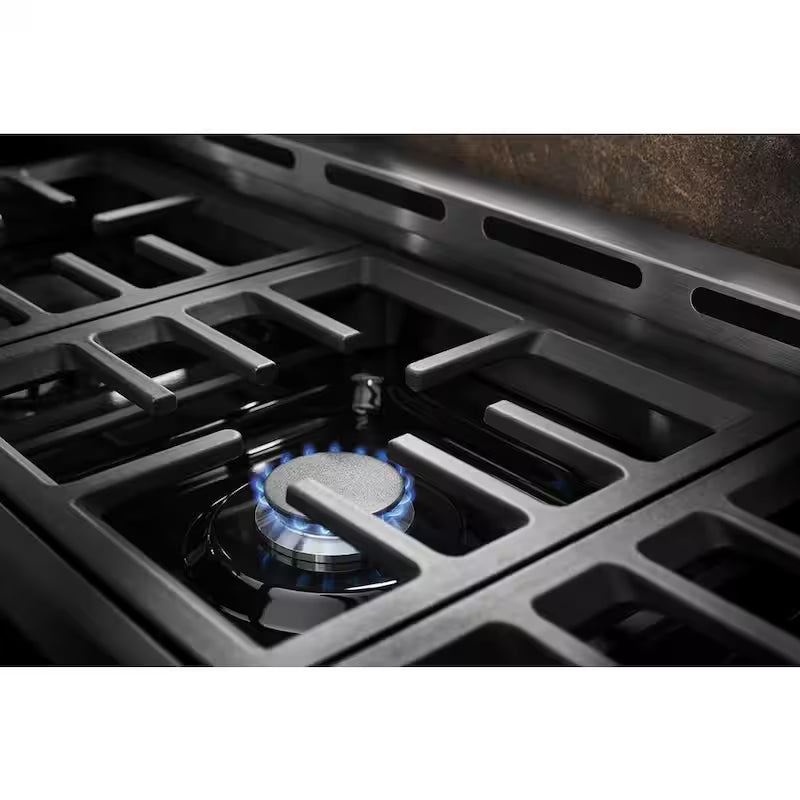 48 in. 6.3 cu. ft. Smart Double Oven Gas Range with Griddle and True Convection in Scorched Orange B483