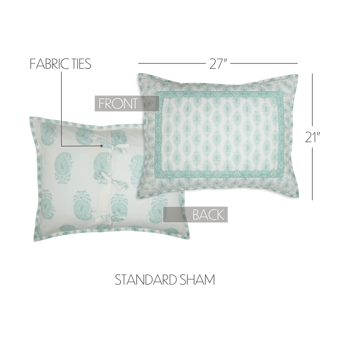 Green Boho Standard Sham 21x27 Q848