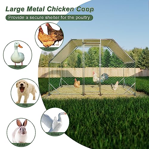 Large Metal Chicken Coop Run with Cover S79604
