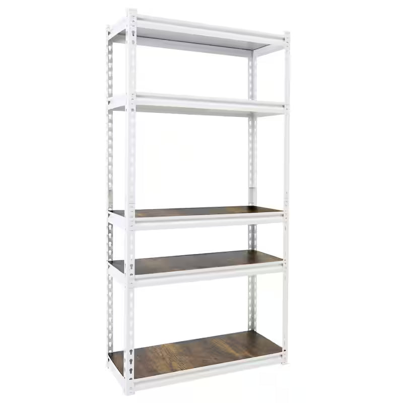 White 5-Tier Adjustable Steel Storage Rack K3629