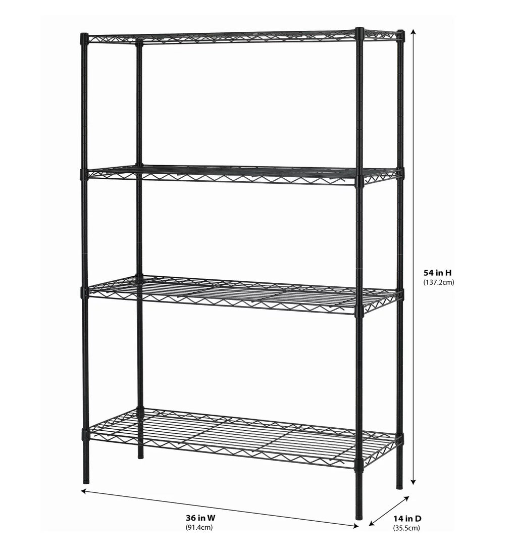 Steel 4-Tier Storage Shelf Unit White C505942