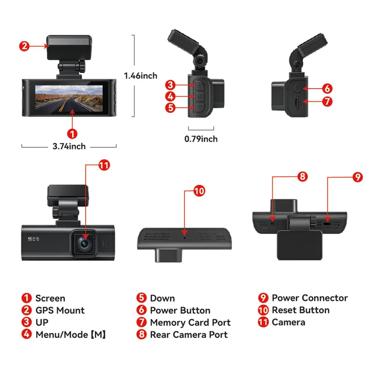 4K Dash Cam with WiFi GPS Night Vision S2721
