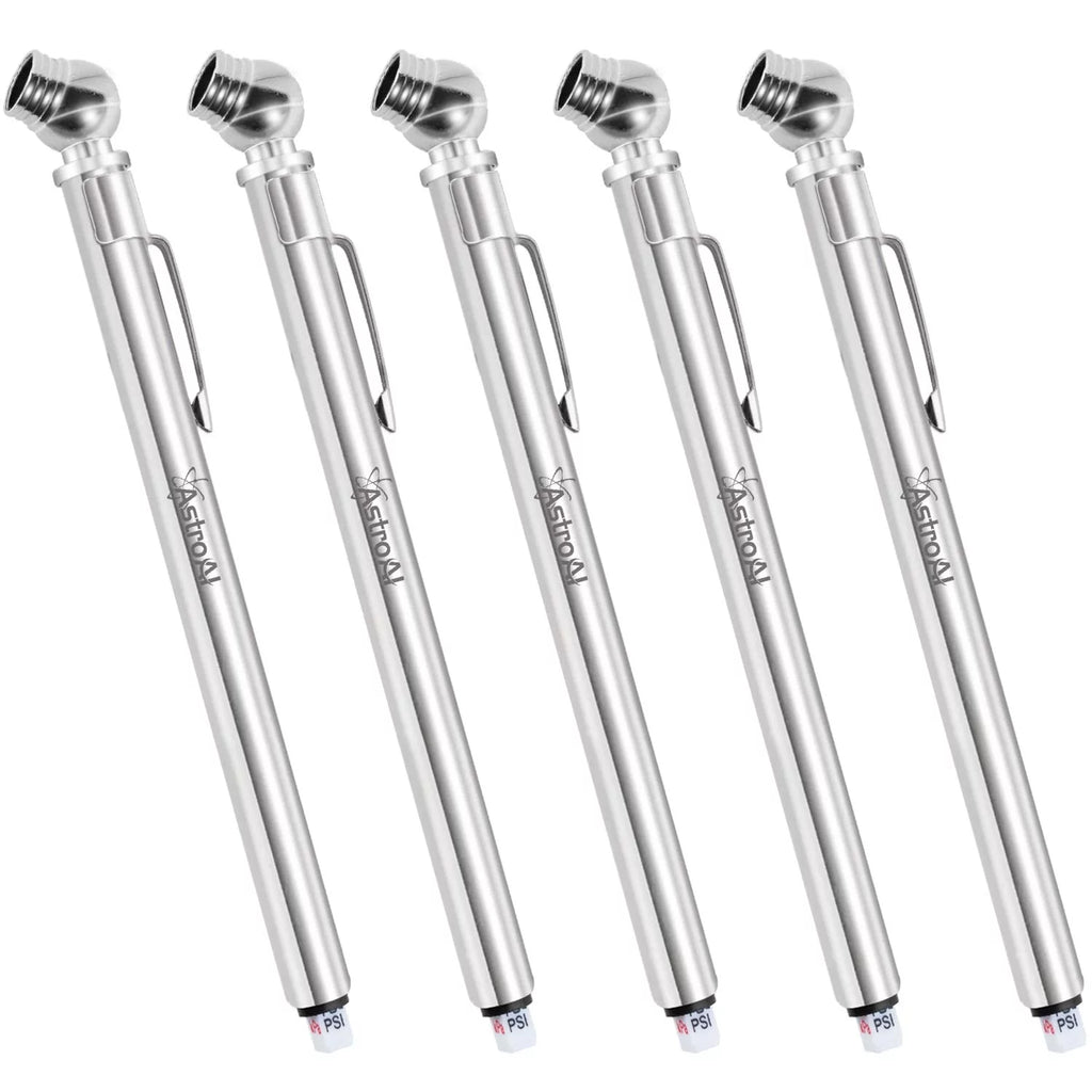 Tire Pressure Gauge 5 Pack Stainless Steel Pencil 10-75 PSI V1658