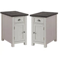 White and Gray Chairside Table Set of 2 L455