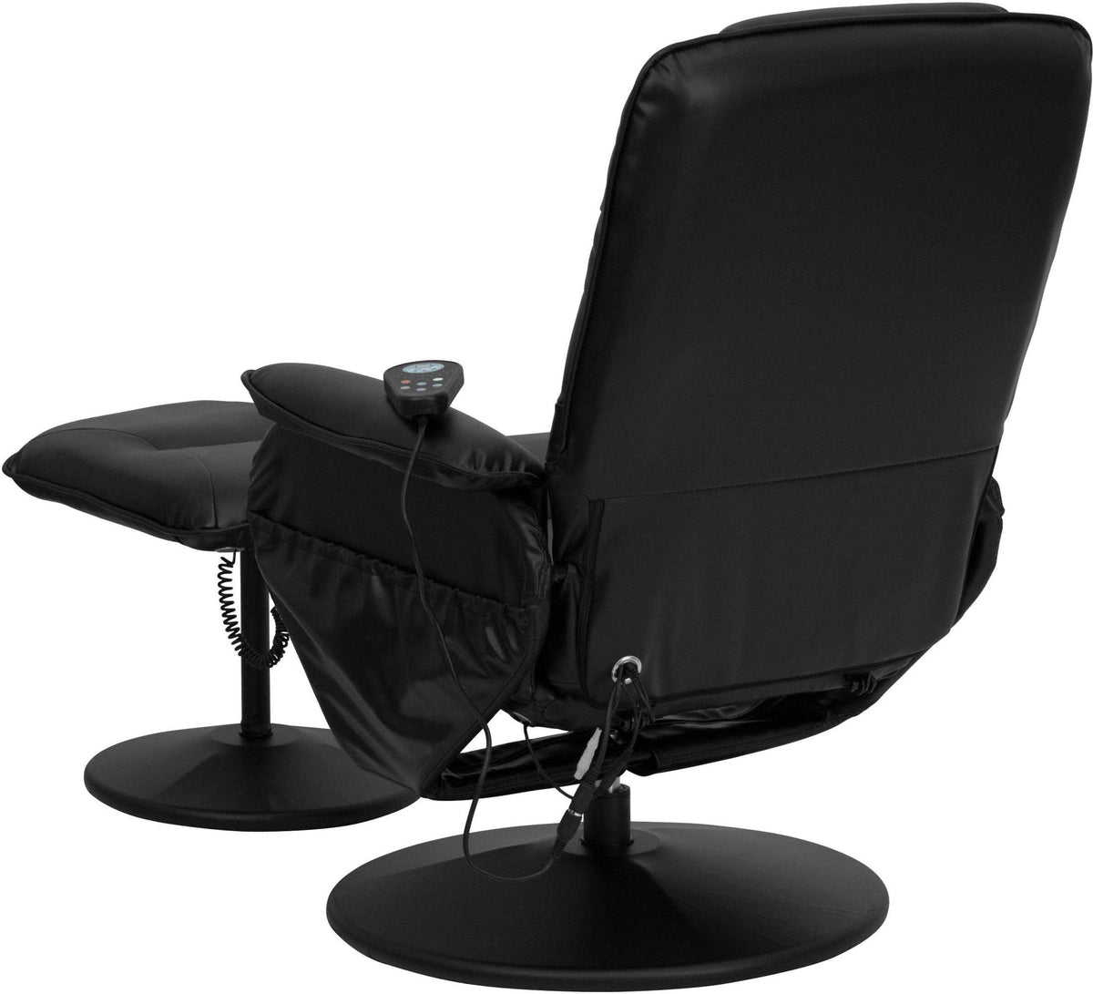 Black Leather Massaging Recliner D655577