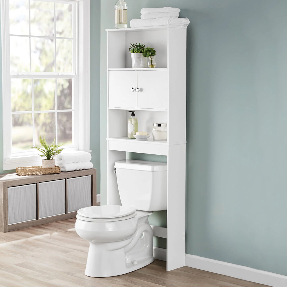 White 3-Shelf Bathroom Space Saver I7904