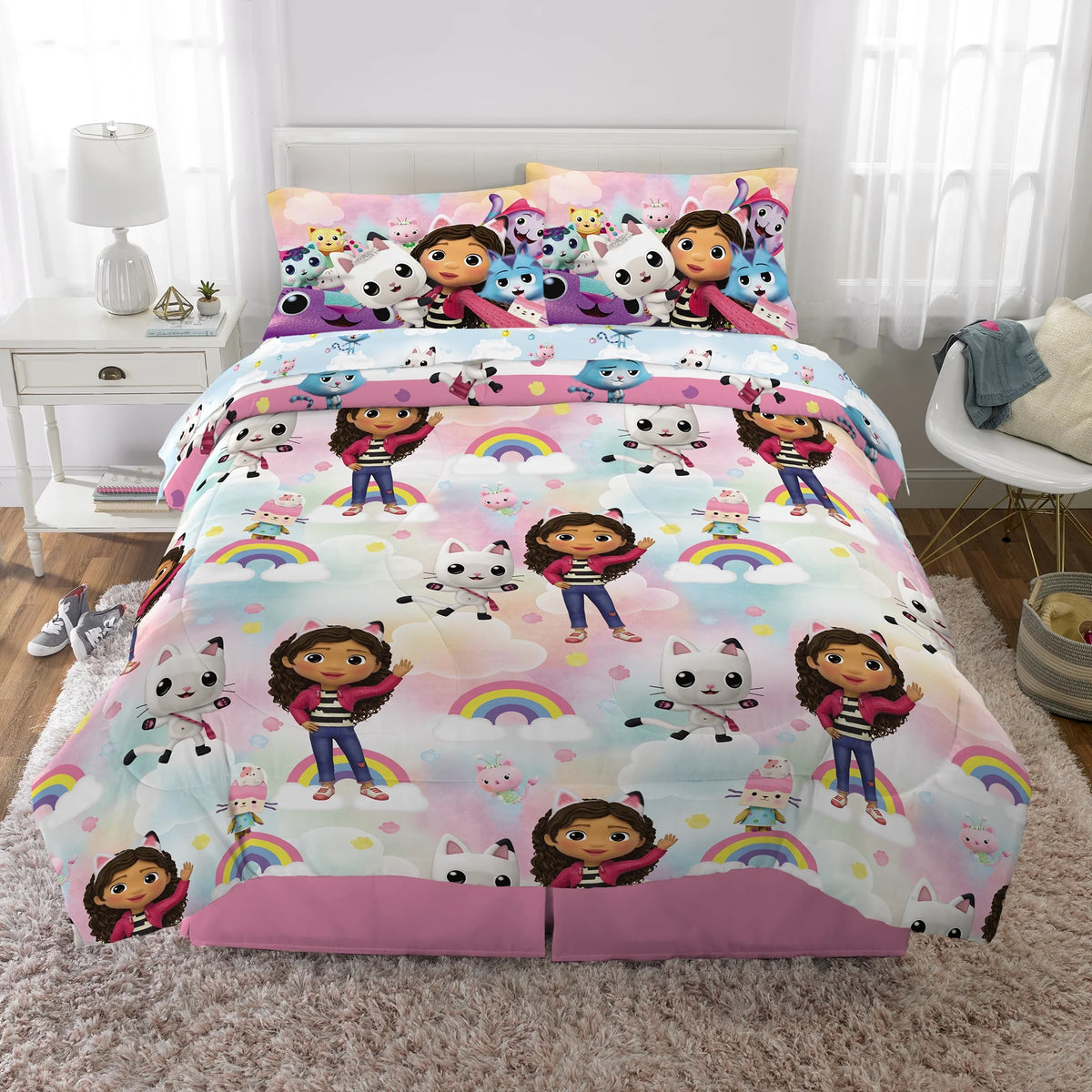 Kids Full Bed in a Bag, Comforter Sheet Set and Tote, Blue U14264