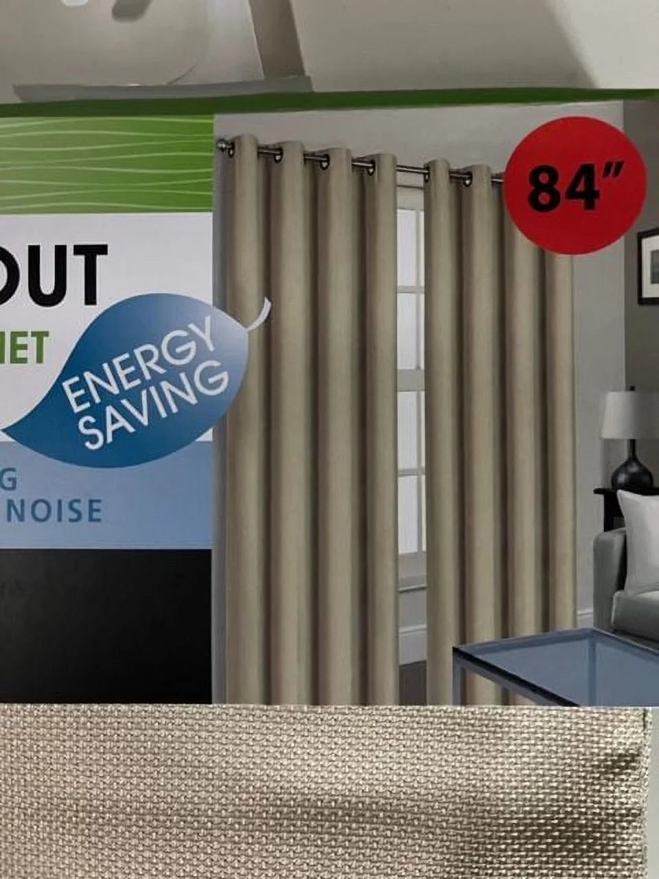 Set of 2 Blackout Thermal Lined Grommet Top Curtain Panels 84 Long B6408