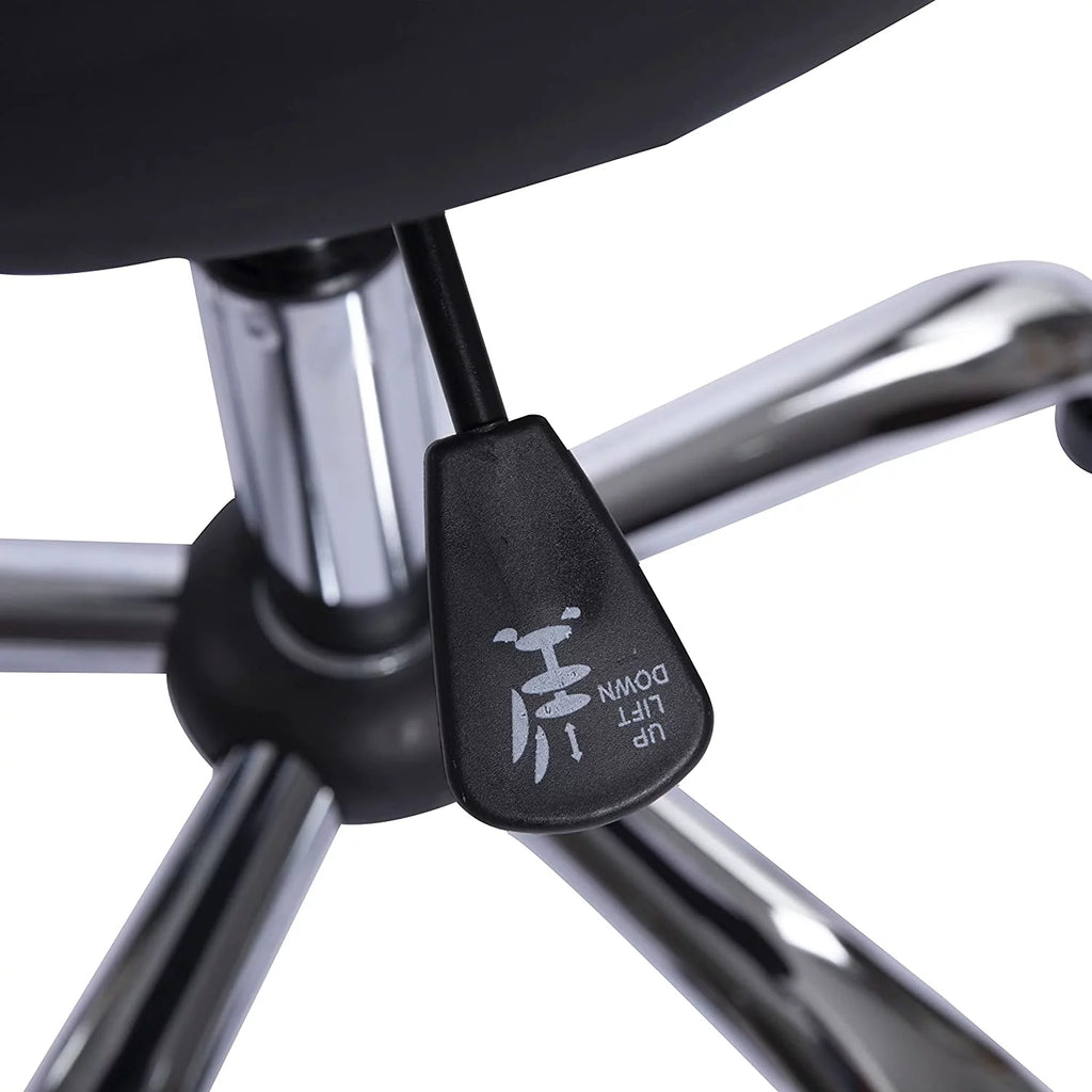 Black Faux Leather Adjustable Drafting Stool with Wheels P1255