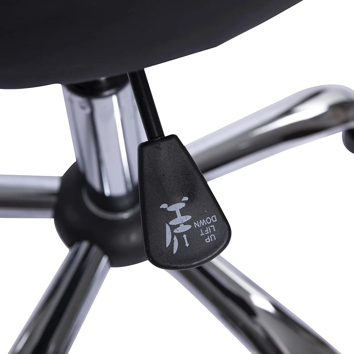 Black Faux Leather Adjustable Drafting Stool with Wheels P1255