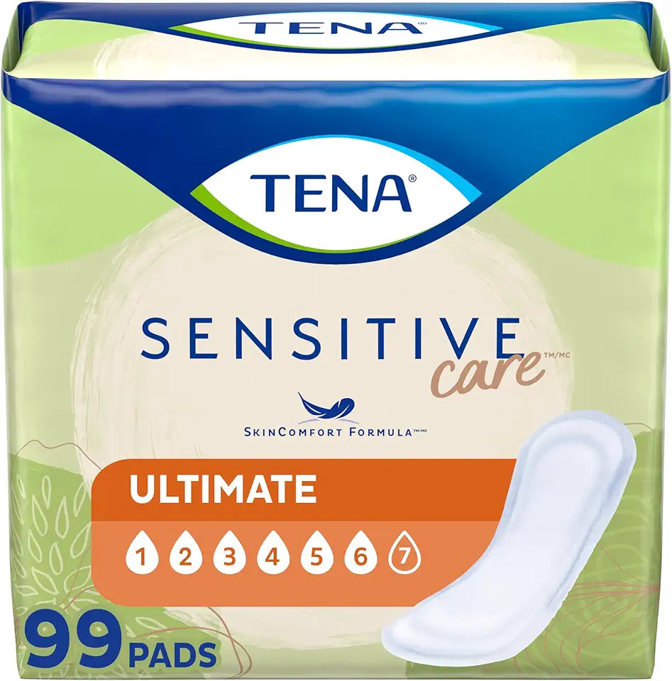 Incontinence Pads, Ultimate Absorbency, Long, 99 Count N9673