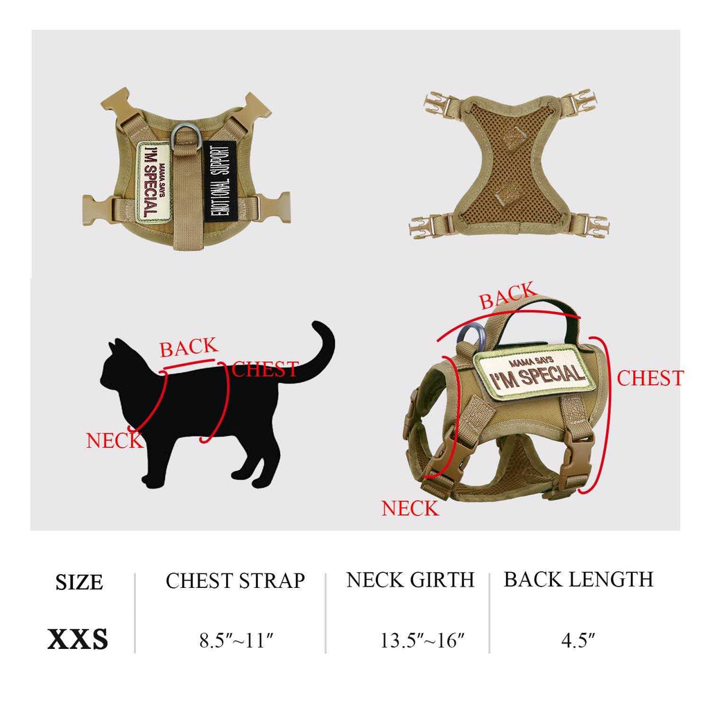 Tactical Cat Harness Soft Mesh Adjustable Pet Vest Harness W5172