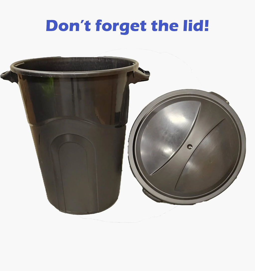 32 Gallon Heavy Duty Plastic Garbage Can with Lid O8011