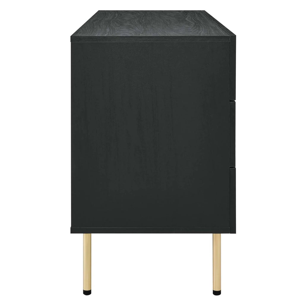 Black Wood Dresser Drawer Chest B27922