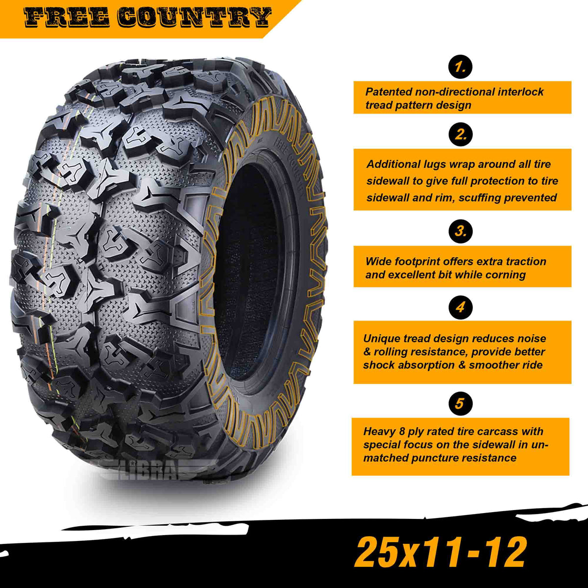 8PR ATV/UTV Tires 25x11x12 F928