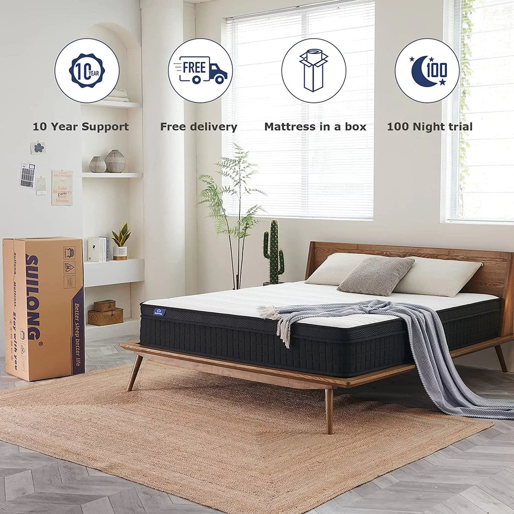 12 Inch King Spring and Memory Foam Hybrid Mattress V51548
