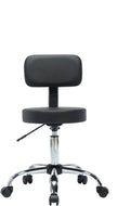 Black Faux Leather Adjustable Drafting Stool with Wheels P1255