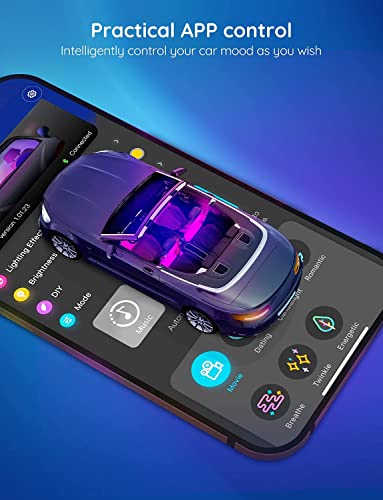 Smart RGB Car Interior LED Lights with App Control A985