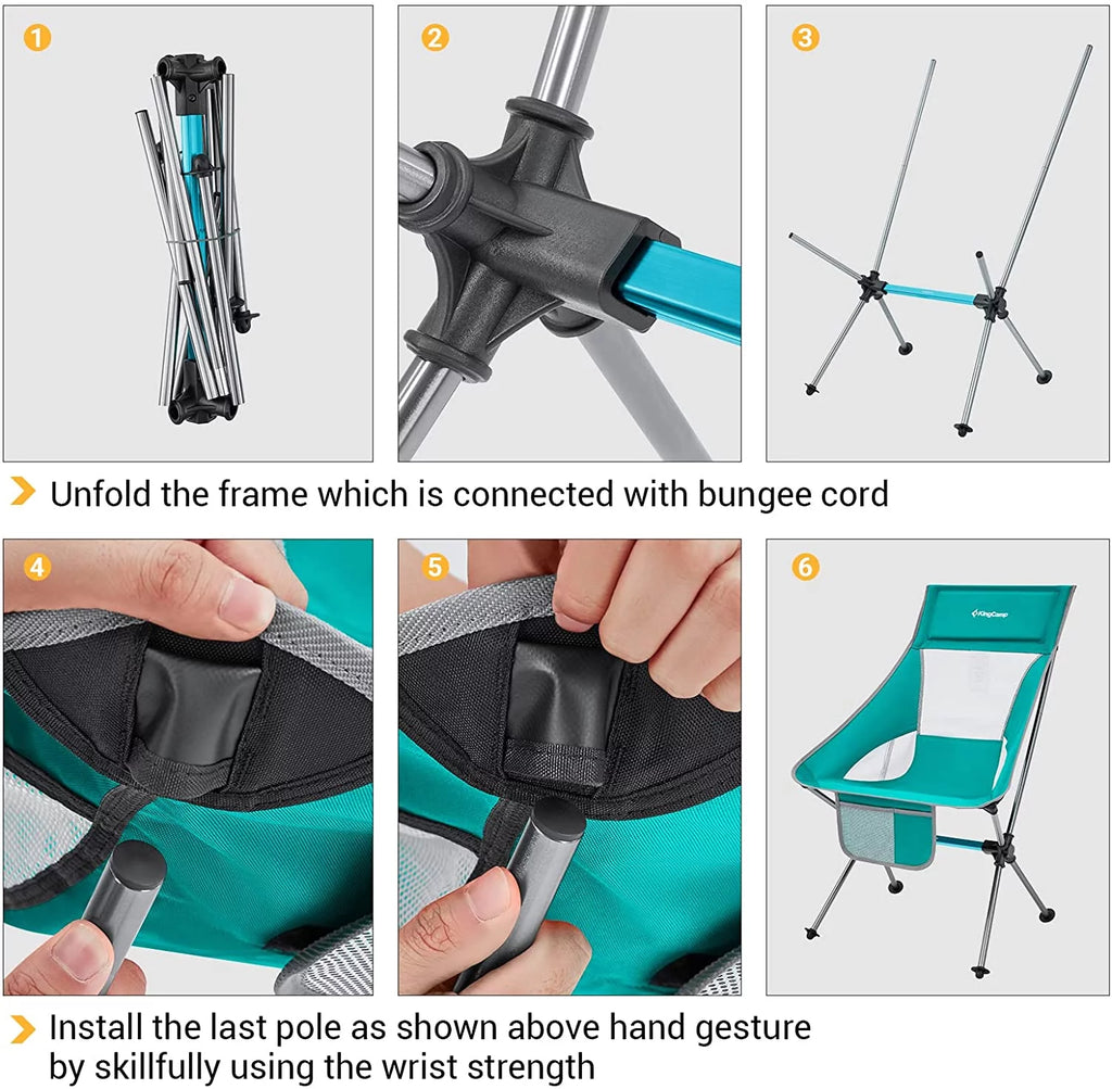 2 Pack High Back Lightweight Extra Wide Folding Camping Chairs with Carry Bag Black X941111
