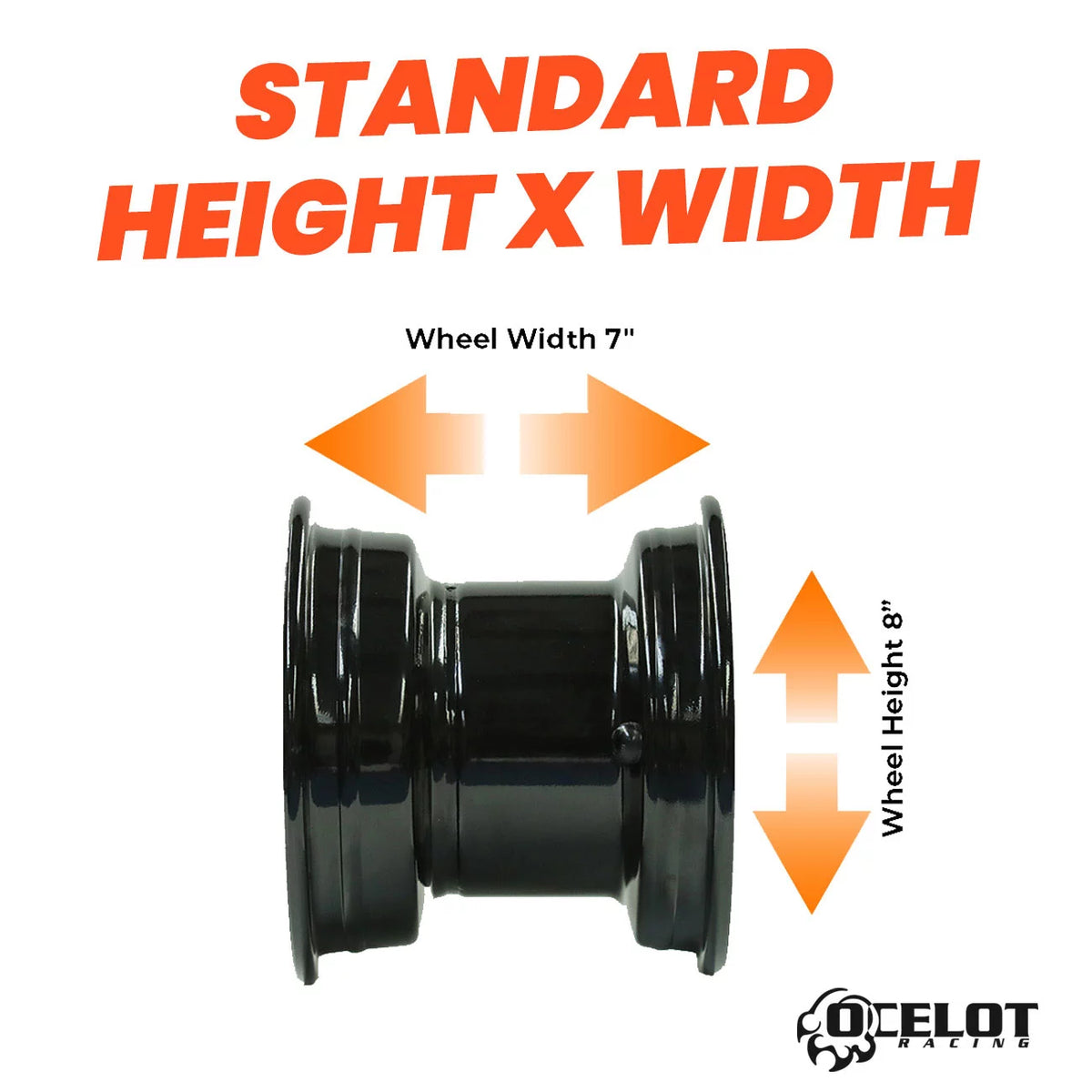 Black 8x7 4/4 2.5+4.5 Steel Wheel R875821