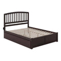 Wood Queen Bed with Trundle in Espresso G2000