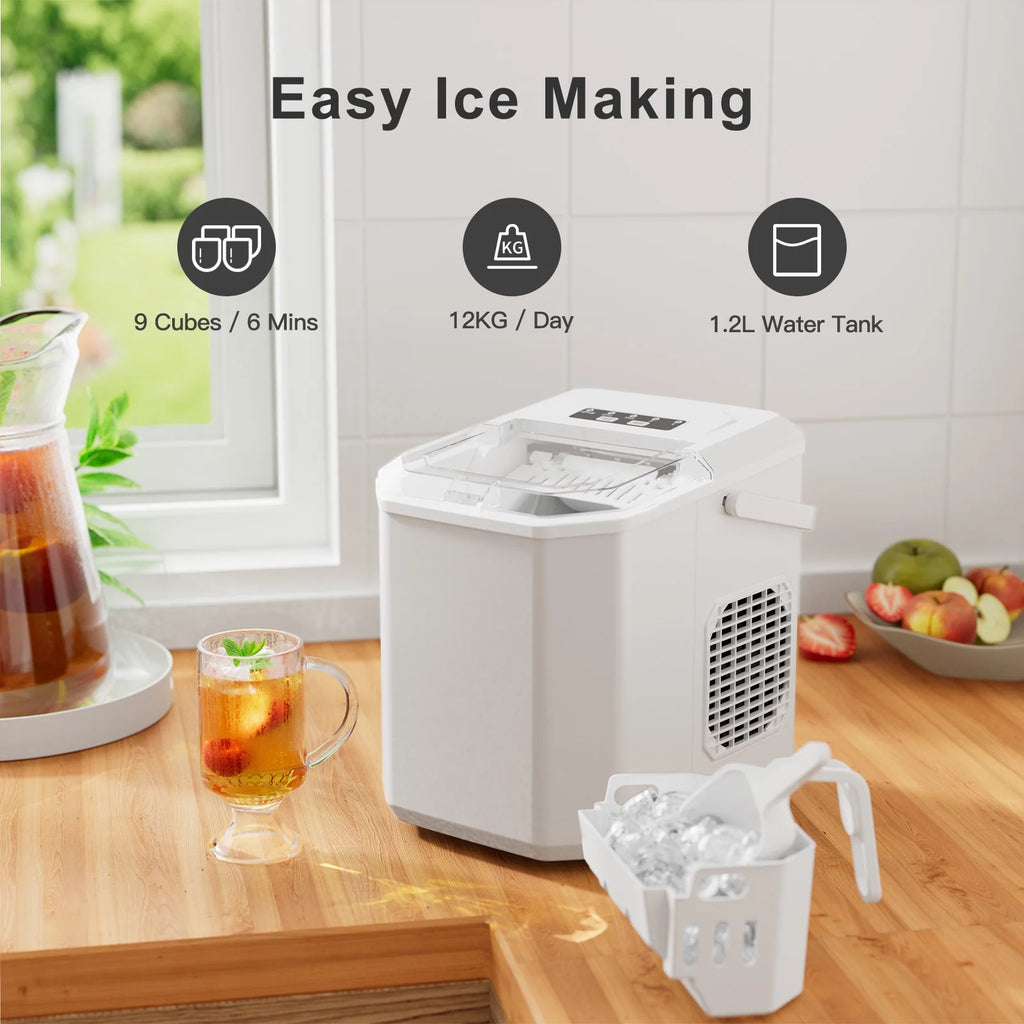 Portable Countertop Ice Maker 9 Cubes 26lbs/24H Silver C5767