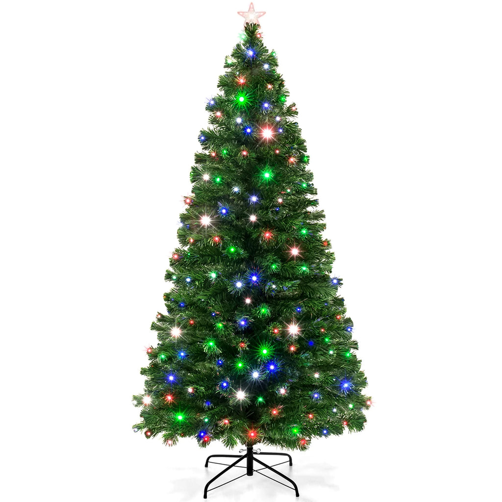 7ft Pre-Lit Fiber Optic Artificial Pine Christmas Tree F9227