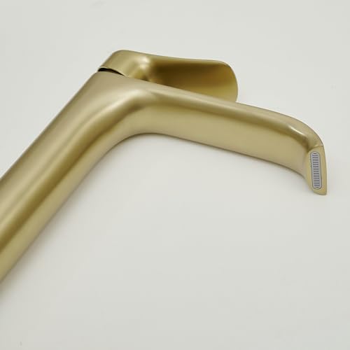 Brushed Gold Single Handle Vessel Sink Faucet C51749