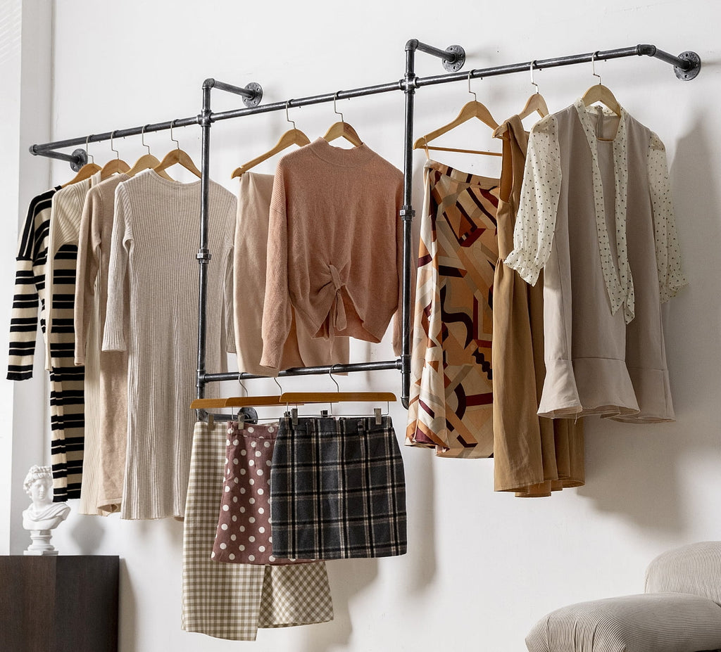 82.5 Inches Wall Mounted Heavy Duty Garment Rack B1396