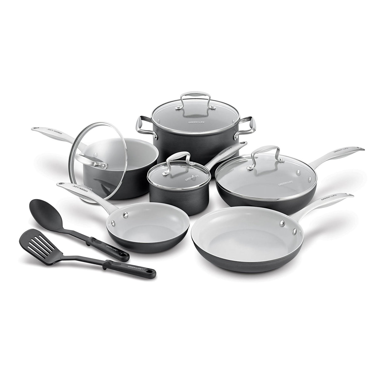 Black 12-Piece Ceramic Cookware Set Q558114