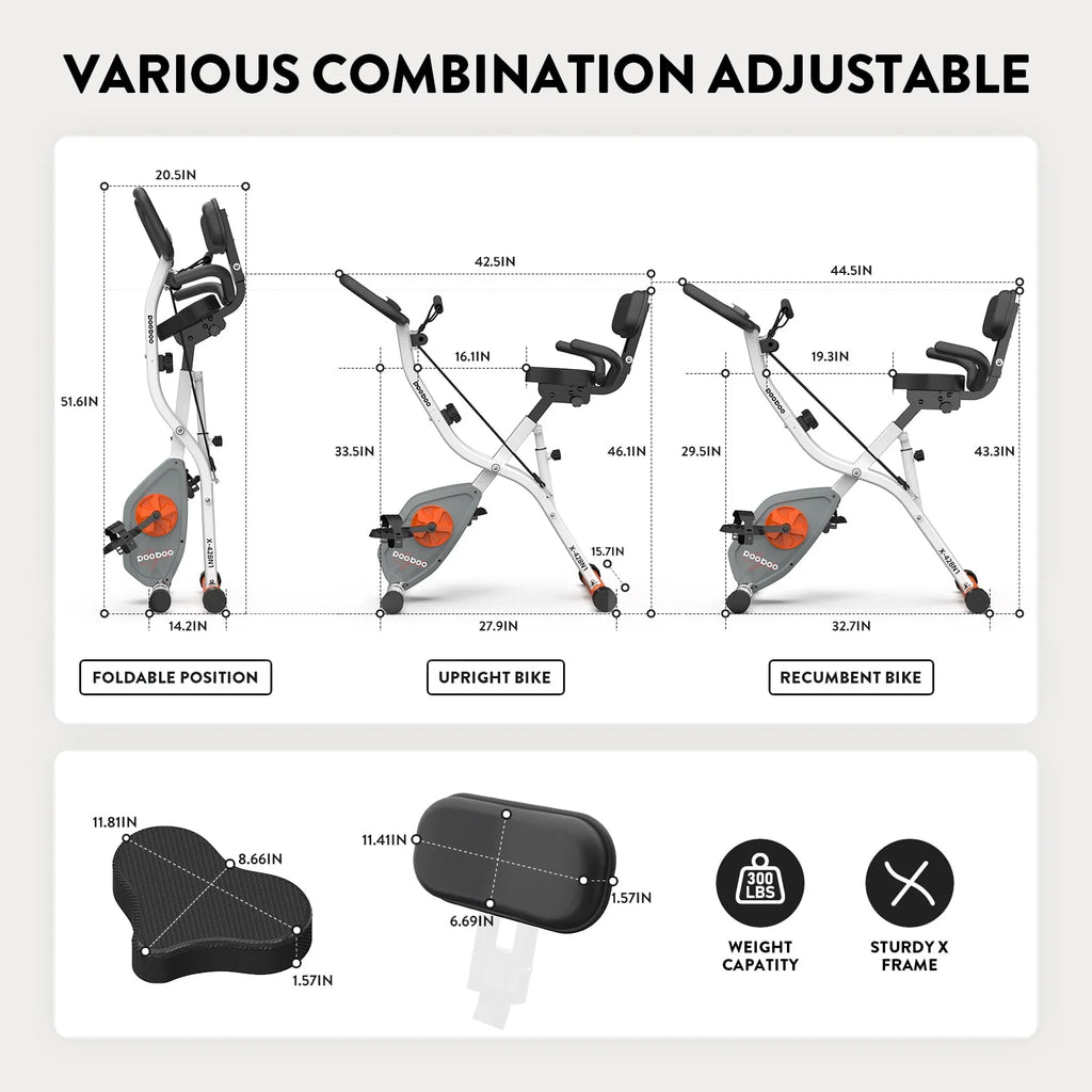 Folding Exercise Bike with 8 Level Adjustable Magnetic Resistance C84453