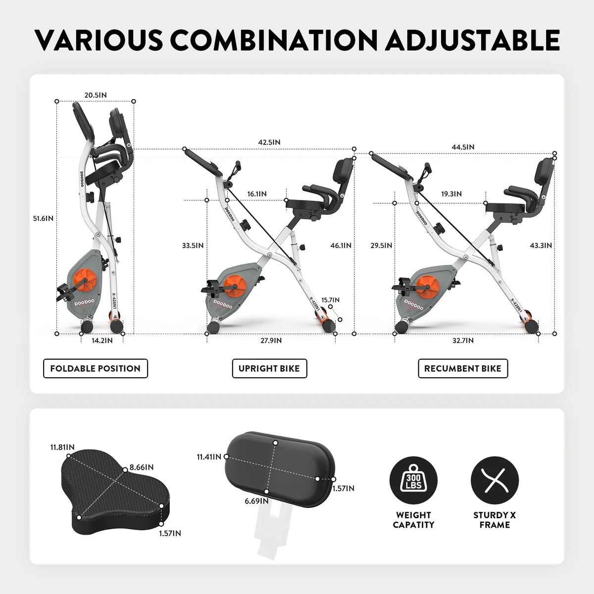 Folding Exercise Bike with 8 Level Adjustable Magnetic Resistance C84453