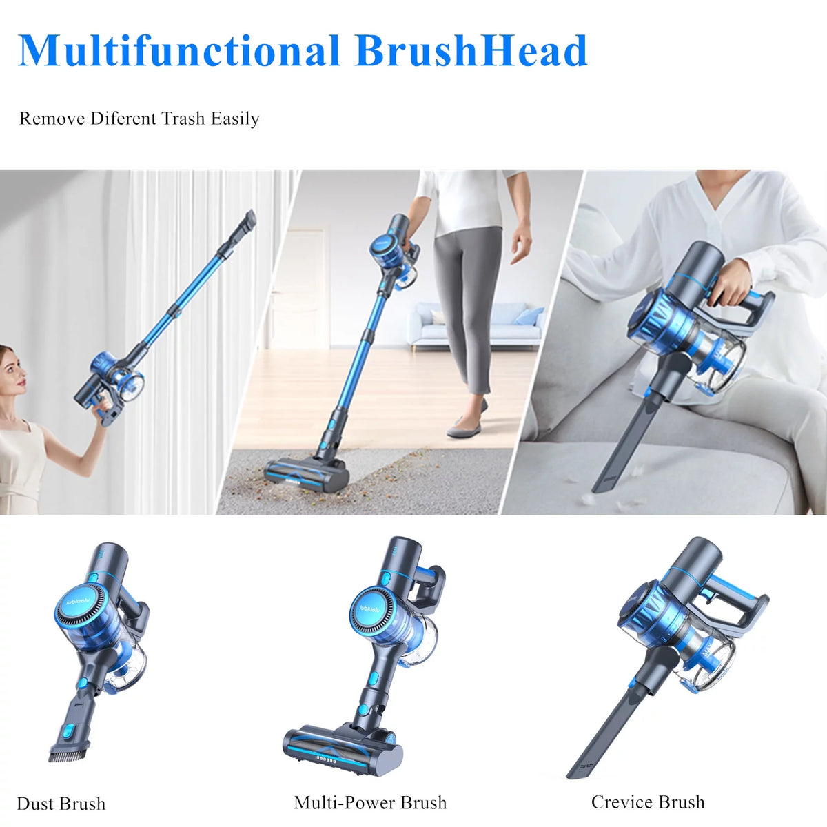 Cordless Stick Vacuum Cleaner Blue O6200