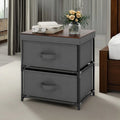 Grey Rustic Brown 2 Drawer Nightstand E751