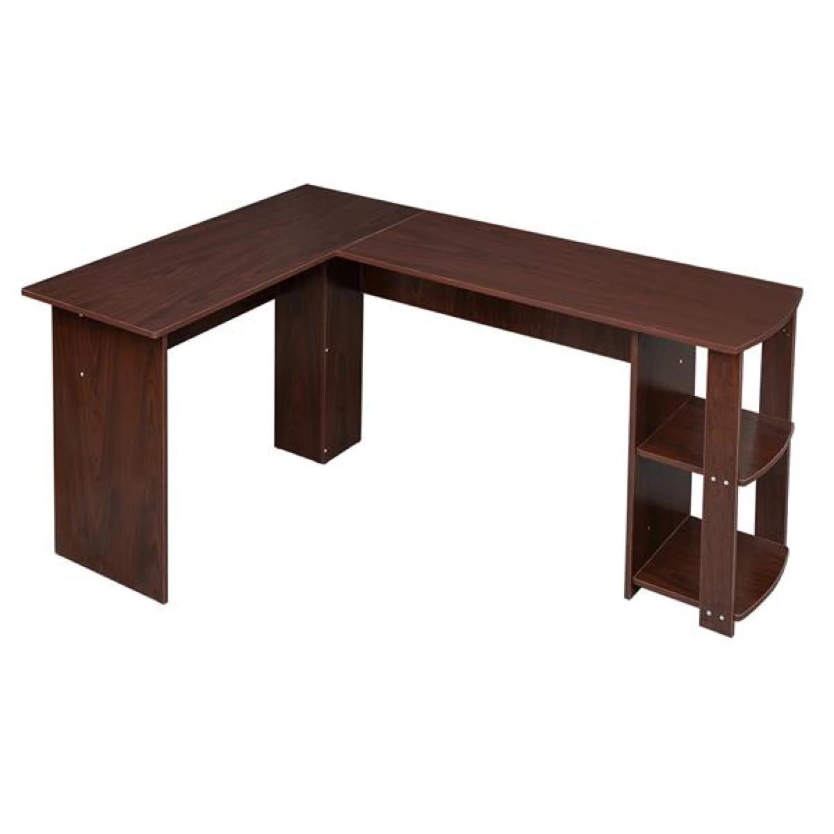 L-Shaped Corner Computer Desk with Bookshelf B546