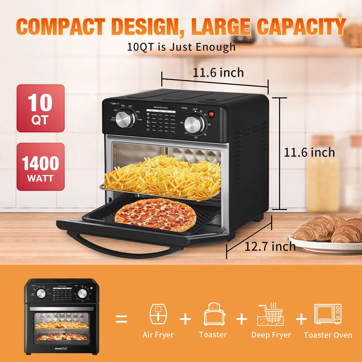 10QT Air Fryer Toaster Oven Convection Rotisserie Dehydrator Z92039